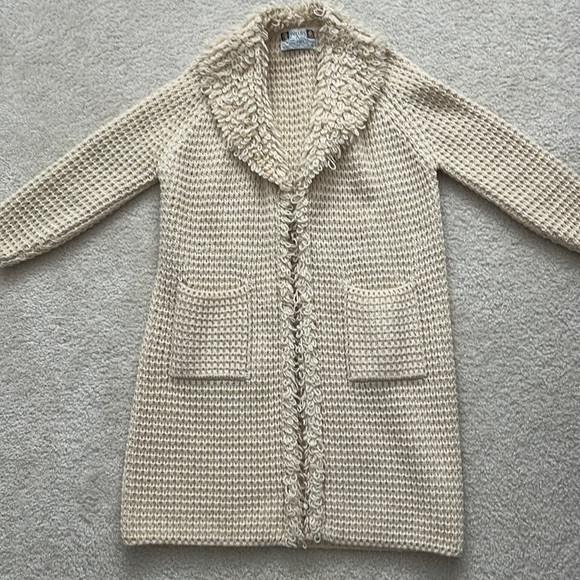 Sweaters Pallas Hand Loomed 10 Wool Cream Long Cardigan Poshmark